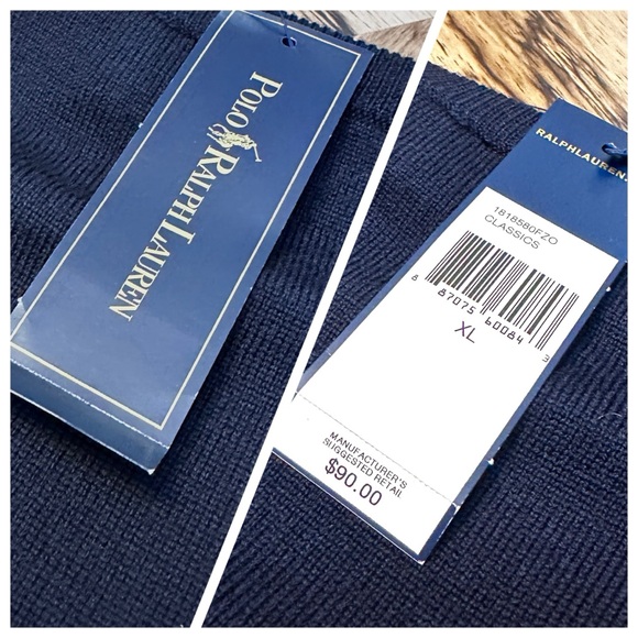 Polo Ralph Lauren 100% Merino Wool V-Neck Sweater Men’s XL Navy Blue Label - Picture 9 of 9